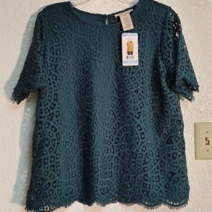 NWT Philosophy eyelash lace top